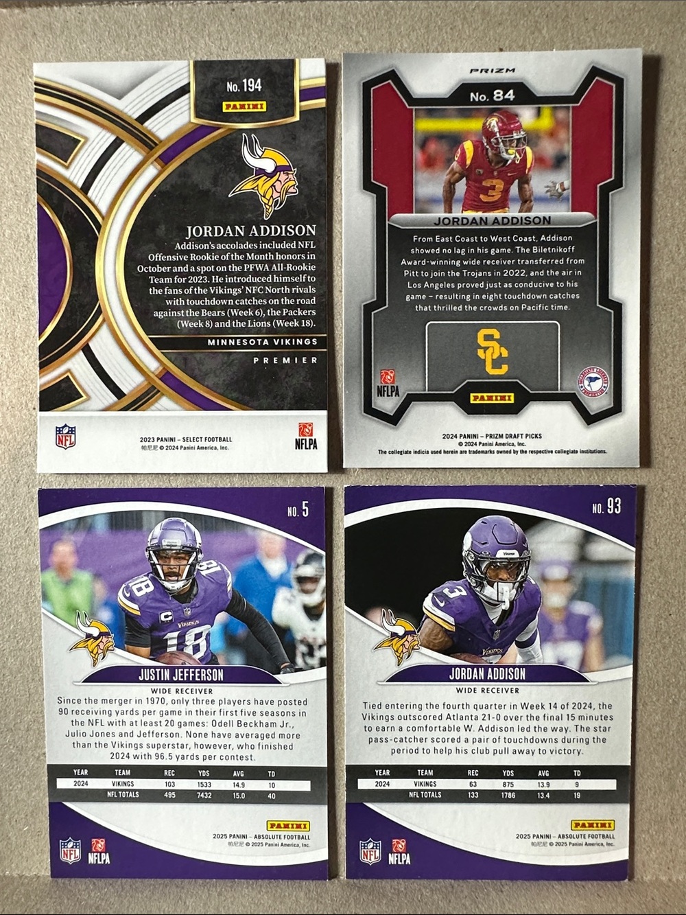 Justin Jefferson Vikings lot of 19 +Jordan Addison Rookie/Kyler Murray/Hockenson - Picture 5 of 11